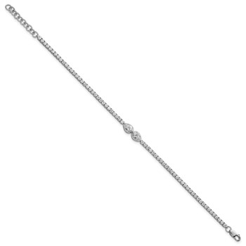 14k White Gold 2 3/4 carat Lab Grown Diamond VS+ F+ Complete 6.5in w/1in ext. Fashion Tennis Bracelet — alternate view