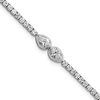 14k White Gold 2 3/4 carat Lab Grown Diamond VS+ F+ Complete 6.5in w/1in ext. Fashion Tennis Bracelet