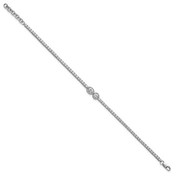 14k White Gold 2 7/8 carat Lab Grown Diamond VS+ F+ Complete 6.5in w/1in ext. Fashion Tennis Bracelet — alternate view