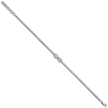 14k White Gold 2 7/8 carat Lab Grown Diamond VS+ F+ Complete 6.5in w/1in ext. Fashion Tennis Bracelet — alternate view