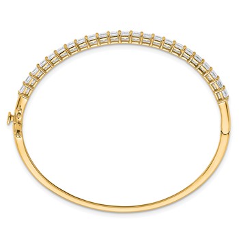 14k 4 1/6 carat Lab Grown Diamond VS+ F+ Complete Hinged Bangle — alternate view