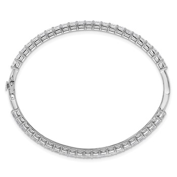 14k White Gold 8 1/3 carat Lab Grown Diamond VS+ F+ Complete Hinged Bangle — alternate view
