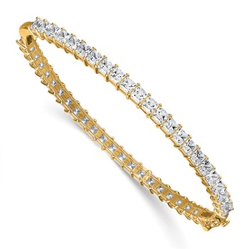 14k 8 1/3 carat Lab Grown Diamond VS+ F+ Complete Hinged Bangle