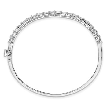 14k White Gold 3 5/8 carat Lab Grown Diamond VS+ F+ Complete Hinged Bangle — alternate view