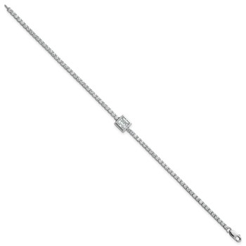 True Origin 14k White Gold 3 5/8 carat Lab Grown Diamond VS+ F+ Complete Princess Bezel-Set Tennis Bracelet — alternate view