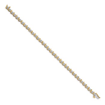 14k Complete 3/8 carat Diamond S-link 7 inch Tennis Bracelet — alternate view