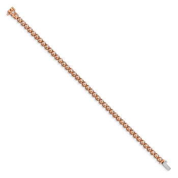 14k Rose Gold Complete 2 carat Round Diamond 7 inch Tennis Bracelet — alternate view