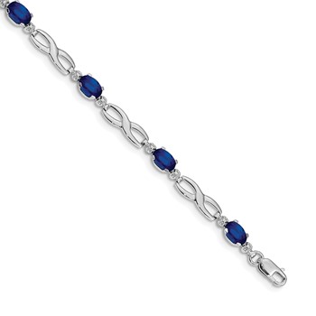 14k White Gold Diamond/Sapphire Brac-Mtg Only