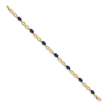 14k Yellow Gold Infinity Diamond and Sapphire Bracelet — alternate view