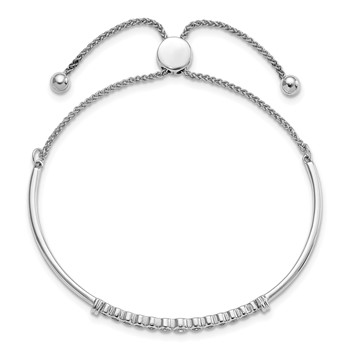 14k White Gold 1/5 carat Lab Grown Diamond VS/SI+ G+ Complete Adjustable Bolo Bracelet — alternate view
