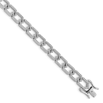 14k White Gold 1 1/2 carat Lab Grown Diamond VS/SI+ G+ Complete 7.5 inch Bracelet