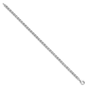 14k White Gold 1/4 carat Lab Grown Diamond VS/SI+ G+ Complete 7 inch Fancy Tennis Bracelet — alternate view