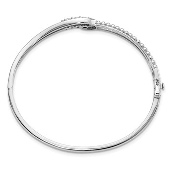 14k White Gold 1/2 carat Lab Grown Diamond VS/SI+ G+ Complete Swirl Bangle Bracelet — alternate view