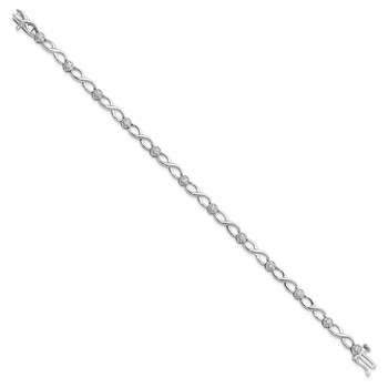 14k White Gold 1/2 carat Lab Grown Diamond VS/SI+ G+ Complete 7.25 inch Infinity Bracelet — alternate view