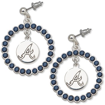 ATLANTA BRAVES SPIRIT CRYSTAL LOGO WREATH EARRINGS