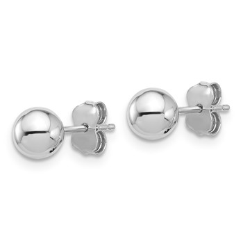 14k White Gold (6mm) Ball Stud Earrings — alternate view