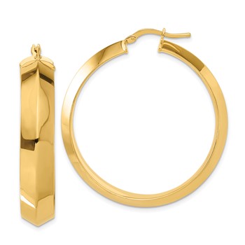 Bronze Polished Round Hoop Earrings
