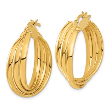 Bronze Polished Twisted Hoop Earrings — alternate view