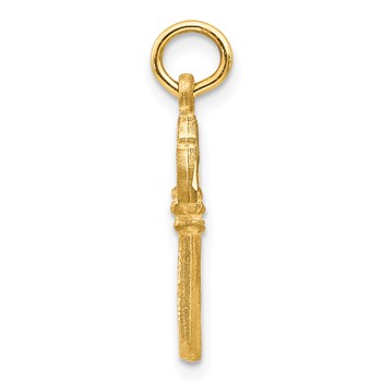 14K Polished Diamond-cut 3D Key Charm — alternate view