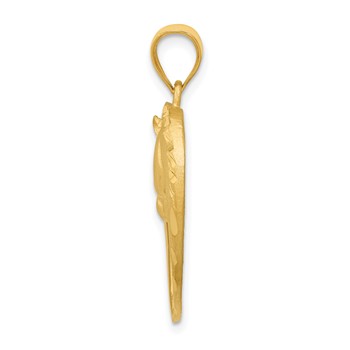 14k Horse In Heart Pendant — alternate view