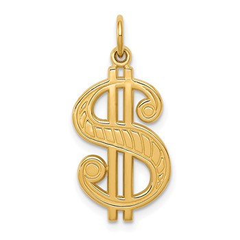 14kw Dollar Sign Charm