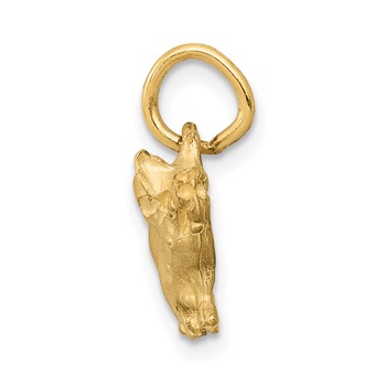 14k Satin Diamond-cut Pig Charm — alternate view