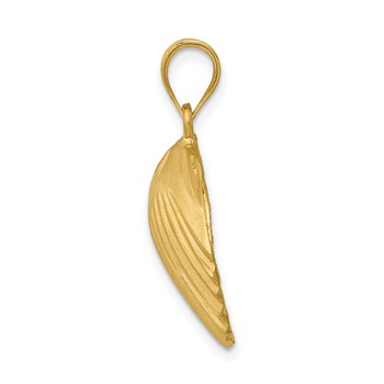 14k Diamond-cut Seashell Pendant — alternate view