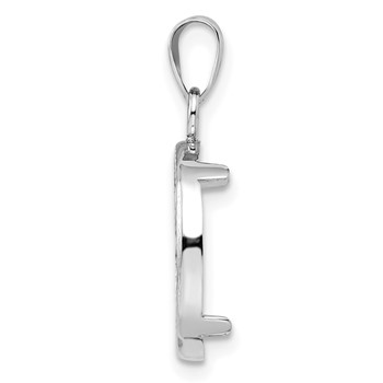 Wideband Distinguished Coin Jewelry 14k White Gold Polished and Diamond-cut 14.0mm Prong Coin Bezel Pendant — alternate view