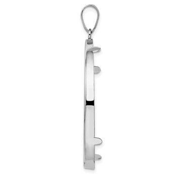 Wideband Distinguished Coin Jewelry 14k White Gold Polished 38.1mm Prong Coin Bezel Pendant — alternate view