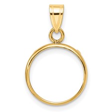 Image of Wideband Distinguished Coin Jewelry 14k Polished 13.0mm Prong Coin Bezel Pendant