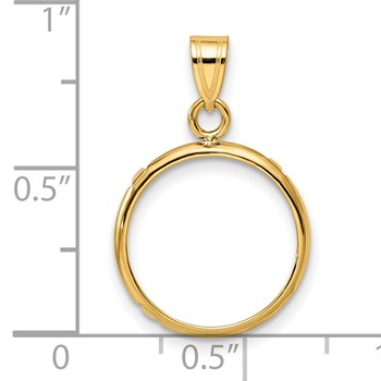 Wideband Distinguished Coin Jewelry 10k Polished 15.0mm Prong Coin Bezel Pendant — alternate view