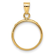 Image of Wideband Distinguished Coin Jewelry 10k Polished 15.0mm Prong Coin Bezel Pendant