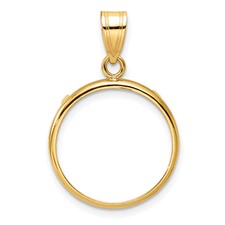 Image of Wideband Distinguished Coin Jewelry 10k Polished 18.0mm Prong Coin Bezel Pendant