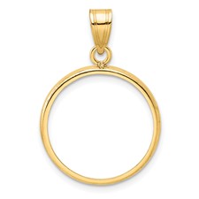 Image of Wideband Distinguished Coin Jewelry 10k Polished 19.0mm Prong Coin Bezel Pendant