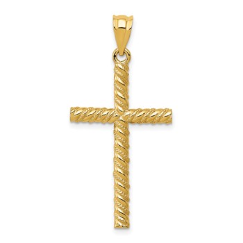 14K Twisted Cross Pendant