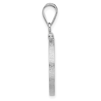 Wideband Distinguished Coin Jewelry 14k White Gold Polished 18.0mm x 1.35mm Screw Top Coin Bezel Pendant — alternate view