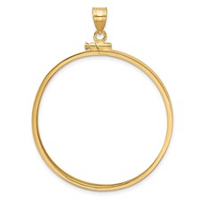 Image of Wideband Distinguished Coin Jewelry 10k Polished 37.0mm x 2.85mm Screw Top Coin Bezel Pendant