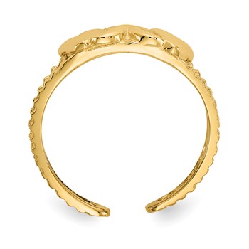 14k Hearts-and-X Toe Ring — alternate view
