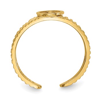 14k Peace Sign Toe Ring — alternate view