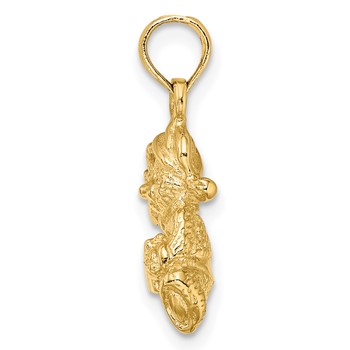14k Polished 3-D Teddy Bear Charm — alternate view