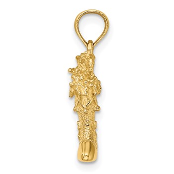 14k Solid Polished 3-D Christmas Stocking Charm — alternate view