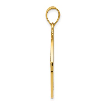 14k Solid Polished Peace Sign Pendant — alternate view