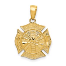 10k St. Florian Protect Us/Fire Dept. Pendant - Quality Gold