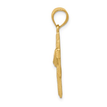 14k Satin Draped Cross Pendant — alternate view