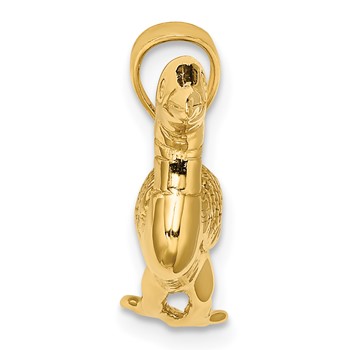 14k Solid Polished 3-Dimensional Mallard Charm — alternate view