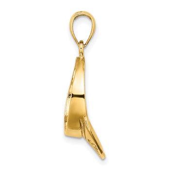 14K Solid Polished 3-D Tennis Visor Charm — alternate view
