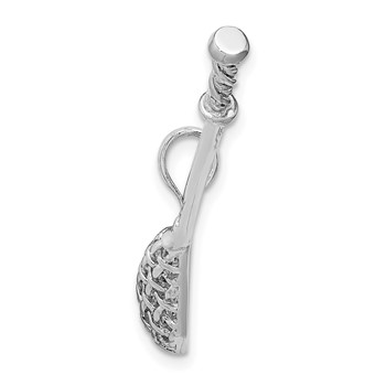 14K White Gold 3-D Lacrosse Stick Charm — alternate view