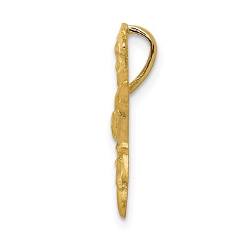 14k Satin Diamond-cut Open-Backed Karate Female Chain Slide — alternate view