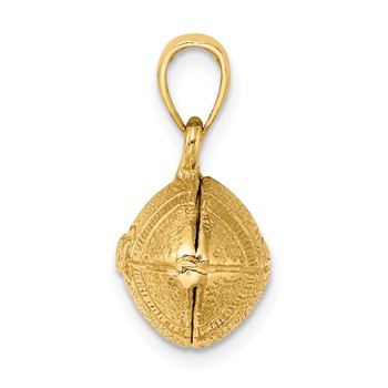 14K Polished 3-D Football Charm — alternate view
