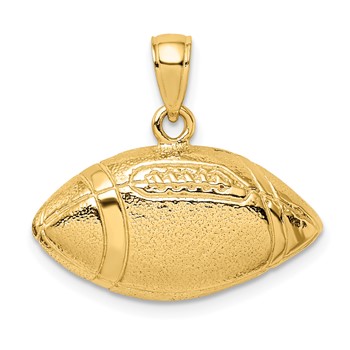 14k Polished Open-Backed Football Charm